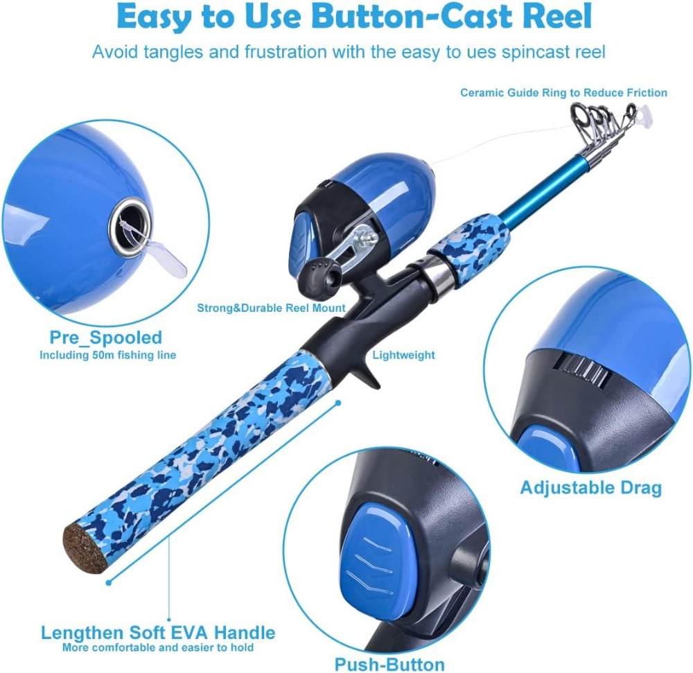 Kids Fishing Pole Set with Ful - Spincast Reel review and price