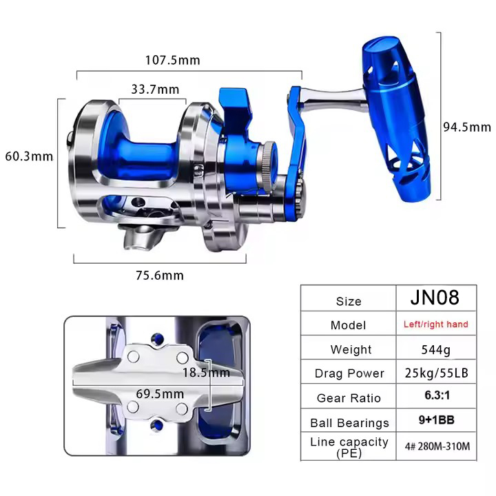 All Metal 9+1BB CNC Fishing Re - Trolling Reel review and price
