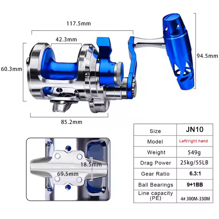 All Metal 9+1BB CNC Fishing Re - Trolling Reel review and price